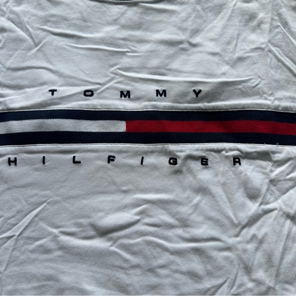Vintage Tommy Hilfiger Men's Medium White Short Sleeve T-shirt - Picture 6 of 7